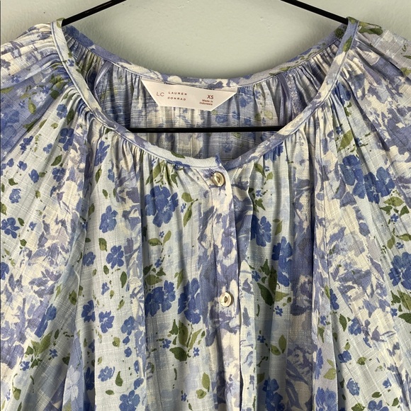 LC Lauren Conrad Floral Striped Blouse Size XS - Picture 2 of 10